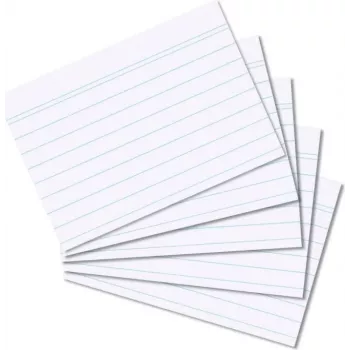 HERLITZ indeksu kartītes DIN A8 līnijotas baltas 170g bez kokmateriāla, zila līnija, 100 gab.