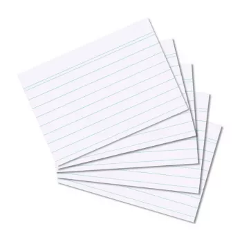 HERLITZ indeksu kartītes DIN A8 līnijotas baltas 170g bez kokmateriāla, zila līnija, 100 gab.