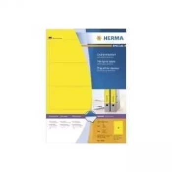 HERMA SuperPrint mapju uzlīmes dzeltenas 61 x 192 mm 400 uzlīmes (100 loksnes x 4) 4296