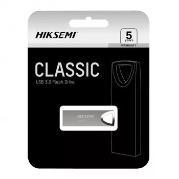 HIKSEMI Classic 64GB USB 3.0 zibatmiņa, cinka sakausējums, bez vāciņa, slīdoša, sudraba