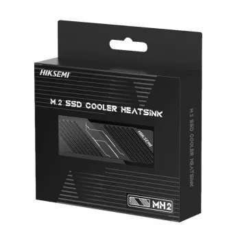 Hiksemi MH2 M.2 NVMe SSD radiators, alumīnija pasīvais dzesētājs ar diviem termopaliķiem, bez instrumentu klipšu dizains, melns