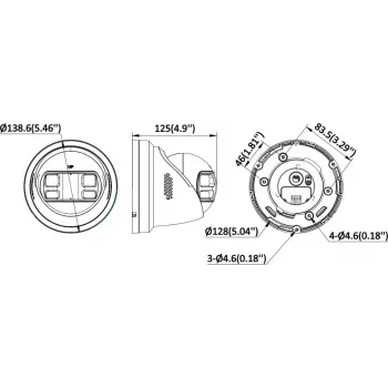 Hikvision DS-2CD2363G2P-LISU/SL(180°)(O-STD) 6 MP āra divu objektīvu tīkla kamera ar 180° panorāmas skatu, AcuSense, divvirzienu audio, stroboskopa gaismu, IP67