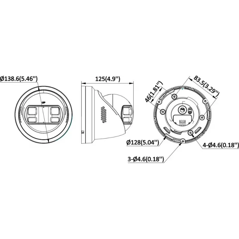 Hikvision DS-2CD2363G2P-LISU/SL 180° Panoramiskā AcuSense Tīkla Kamera, 2×4mm Objektīvs, 3840×1080, Melna DS-2CD2363G2P-LISU/SL(180°)(O-STD)/BLACK