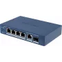 Hikvision DS-3E1506P-EI/M-4P1T1F(O-STD) nepārvaldāms slēdzis ar 4 PoE+ portiem, 1 Gigabit RJ45 un 1 SFP augšupsaiti