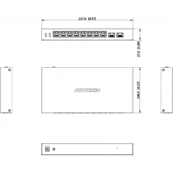 Hikvision DS-3E1510P-EI/M-8P2F 8-Port Gigabit PoE+ Smart Managed Switch ar 2 SFP portiem