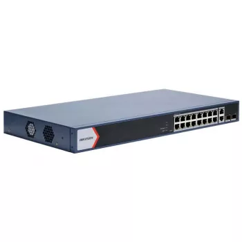 Hikvision DS-3E1520P-EI(O-STD) 20 portu Gigabit pārvaldāms PoE+ slēdzis, 16x PoE+ 230W, 2x SFP