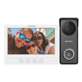 Hikvision DS-KIS213(B) 4-vadu video domofona komplekts ar 7 collu iekštelpu monitoru, IP65 āra stacija