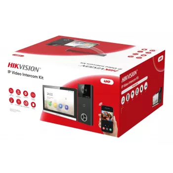 Hikvision DS-KIS610-P IP video domofons ar 7 collu skārienekrānu, 2MP āra stacija, Wi-Fi un PoE