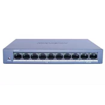 Hikvision DS-XS0110-P 10-Portu Nepārvaldāms PoE+ Slēdzis (8 PoE+ Porti, 110W Budžets)