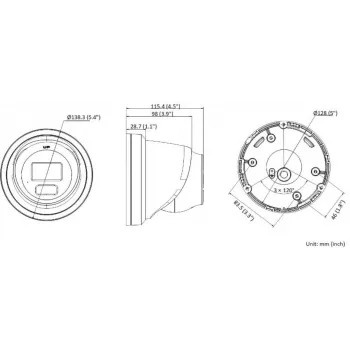 Hikvision Pro Series ar AcuSense DS-2CD2366G2H-IU(2.8MM) 6 MP kupolveida IP drošības kamera, āra, 3200 x 1800 pikseļi, griesti/siena