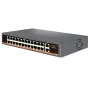 HISMART 24 portu PoE+ tīkla komutators ar 2 Gigabitu uplink portiem, 300W budžetu, montējams rack skapī