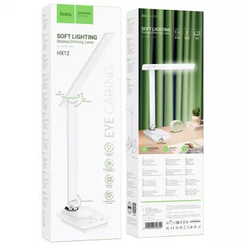 Galda lampa Hoco HX12 Eye Protection Foldable Table Lamp White