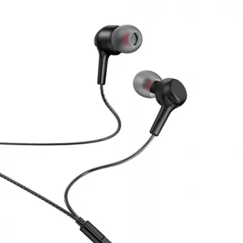 Hoco M78 Vadu Iekšējās Ausu Austiņas ar Mikrofonu, 3,5mm Ligzda, Melna