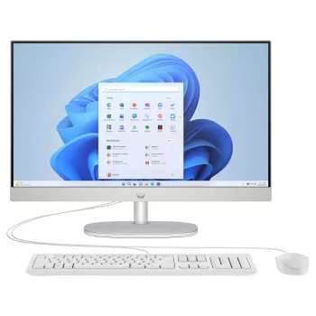 HP 24-cr0430ng 23,8 collu All-in-One dators, Intel Core i3-1315U, 8GB RAM, 256GB SSD, Windows 11 Home, balts