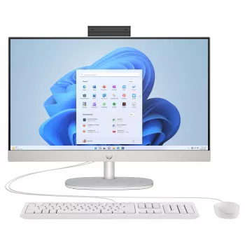HP 24-cr0450ng All-in-One PC, 23,8 collu FHD IPS, Intel Core i5-1334U, 8GB RAM, 512GB SSD, Windows 11 Home, Balts