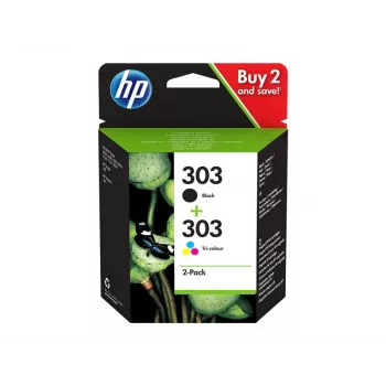 HP 303 Melnā/Tri-Krāsu Oriģinālā Tintes Kasetne 2-Paka