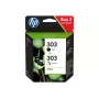 HP 303 Melnā/Tri-Krāsu Oriģinālā Tintes Kasetne 2-Paka