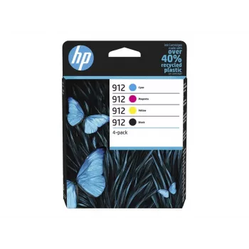 HP 912 Oriģinālā tintes kasetne 4 komplekts (melna, ciāna, fuksīna, dzeltena) - 6ZC74AE#30B