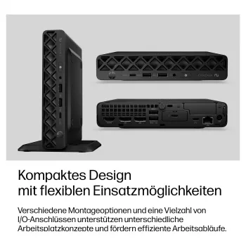HP EliteDesk 8 Mini G2i mini dators, Intel Core Ultra 7 356H, 32GB DDR5 RAM, 1TB NVMe SSD, Windows 11 Pro, Black