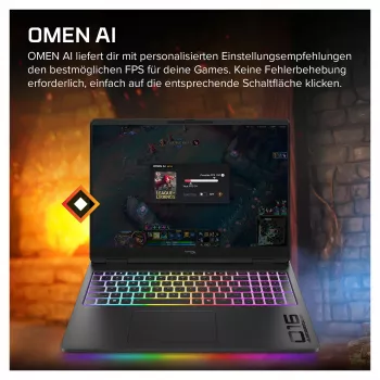 HP HyperX OMEN 16-ah1470ng spēļu klēpjdators, AMD Ryzen 7, RTX 5070 Ti, 32GB RAM, 1TB SSD, 16,1 collas QHD 270Hz, Windows 11 Home