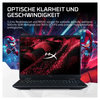HP HyperX OMEN 16-am2171ng spēļu klēpjdators, 16,1 collu QHD 165Hz, Intel Core i7-14650HX, 16GB RAM, 512GB SSD, NVIDIA GeForce RTX 5070, Windows 11 Home, vācu tastatūra