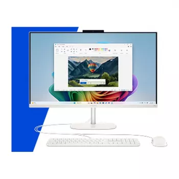 HP OmniStudio 27-cw0450ng All-in-One PC, 27 inch FHD, AMD Ryzen AI 5, 16GB RAM, 512GB SSD, Windows 11 Home, balts