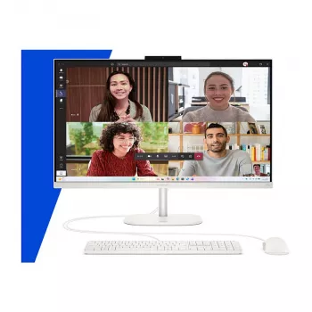 HP OmniStudio 27-cw0471ng All-in-One PC, 27 collu QHD IPS, AMD Ryzen AI 7 445, 16GB RAM, 512GB SSD, Windows 11 Home, Balts
