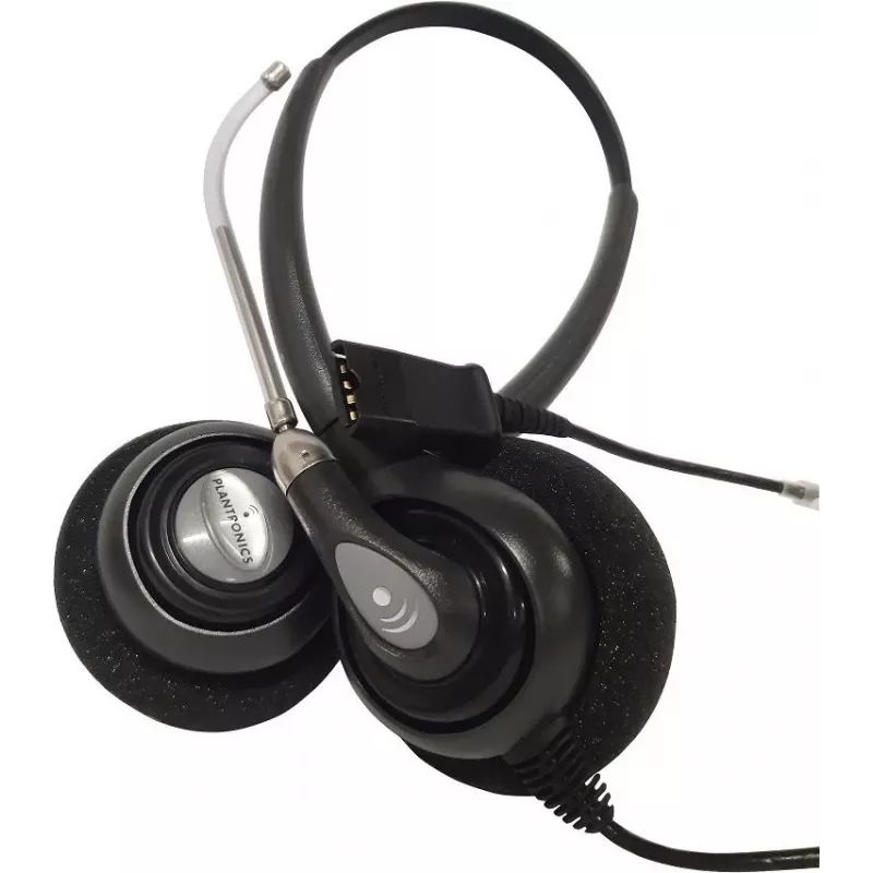 HP POLY Plantronics SupraPlus H261H binaurais platjoslas vadu austiņu komplekts ar trokšņu slāpēšanas mikrofonu (87129-02)