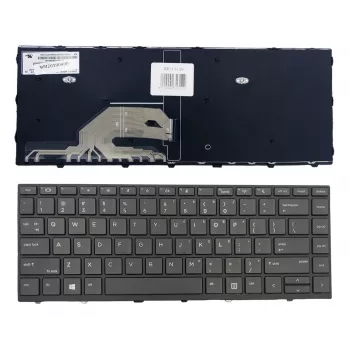 HP ProBook 430 G5 / 440 G5 klaviatūras komplekts ar rāmi, US English, ar apgaismojumu, melns