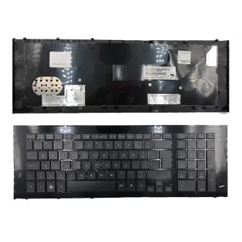 HP ProBook 4720s UK klaviatūra - melna, pilna izmēra, chiclet, šķērveida slēdži, ciparu taustiņu bloks, iekšējais lentkabelis