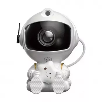 HQ Sitting Astronaut Star Sky & Nebula Projector with 360° Rotating Head and Remote Control White