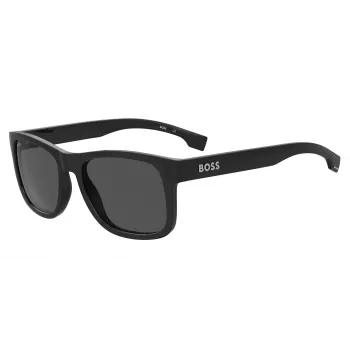HUGO BOSS BLACK BOSS1568S807 Rectangular Sunglasses, Black/Grey, 55/18/145 mm