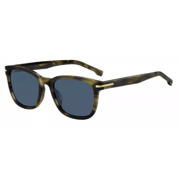 HUGO BOSS BLACK BOSS1722GS517 Taisnstūra saulesbrilles melns rāmis pelēkas lēcas 54mm