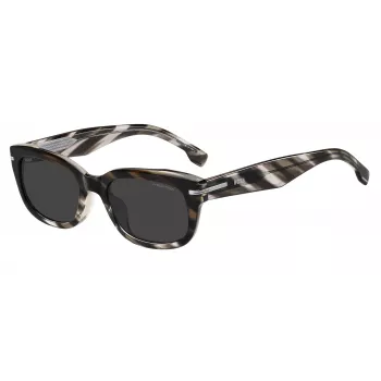 HUGO BOSS BLACK Vīriešu Saulesbrilles BOSS1793FSTV7 - Melns Rāmis, Pelēkas Lēcas, 53mm