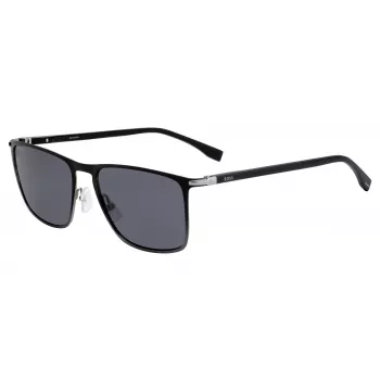 HUGO BOSS BLACK SUNGLASSES BOSS1004SITO6 Rectangular Acetate Frame Grey Lenses 56/17/145 mm