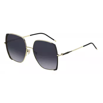 HUGO BOSS BLACK Sieviešu saulesbrilles BOSS1707SRHL - Kvadrātveida acetāta rāmis, pelēkas polikarbonāta lēcas, UV400 aizsardzība, 58 mm lēcas platums