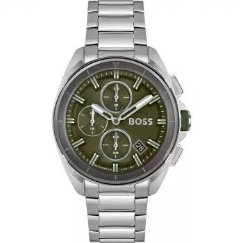 HUGO BOSS Vīriešu Pulkstenis 1513951 44mm Nerūsējošais Tērauds Zils Ciparnīca Hronogrāfs