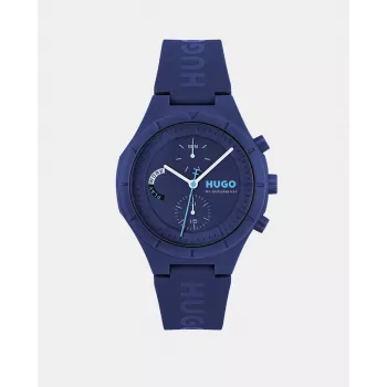 HUGO BOSS Velocity vīriešu hronogrāfa pulkstenis 44mm nerūsējošais tērauds zils ciparnīca