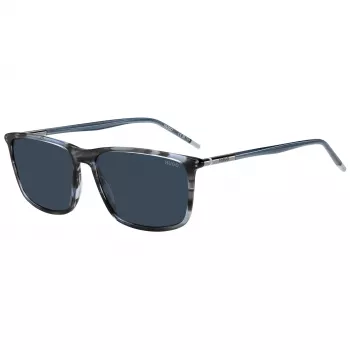 HUGO MAN HG-1374-S-3RA Taisnstūra saulesbrilles - Melns rāmis, pelēkas lēcas 57mm