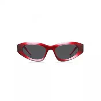 HUGO Unisex Saulesbrilles HG-1282-S-C48 Taisnstūra Pilna Rāmja 52/23/145 mm Melnas/Pelēkas UV400