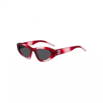 HUGO Unisex Saulesbrilles HG-1282-S-C48 Taisnstūra Pilna Rāmja 52/23/145 mm Melnas/Pelēkas UV400