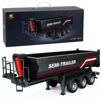 HUINA 32332 RC metāla pašizgāzēja puspiekabe 1:18 mērogā, melna