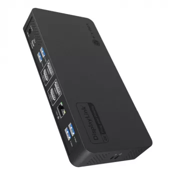 ICY BOX Heart Dock 2255 11-in-1 dokstacija, DisplayLink DL-6950, 2x HDMI/DP 4K@60Hz, 96W jaudas piegāde, Gigabit LAN, USB-C/A 10Gbps