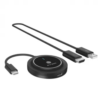 Icy Box IB-WL101 bezvadu HDMI pagarinātāja komplekts - USB-C uz HDMI raidītājs un uztvērējs, Full HD 1080p, 30m darbības rādiuss, melns