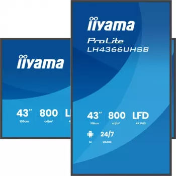 IIYAMA LH4366UHSB-B1AG 43 collu 4K UHD digitālās signālierīces displejs