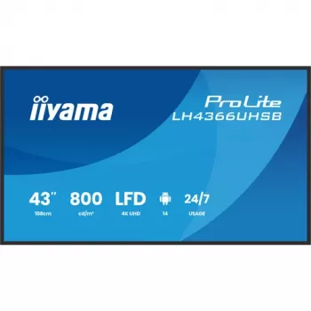 IIYAMA LH4366UHSB-B1AG 43 collu 4K UHD digitālās signālierīces displejs