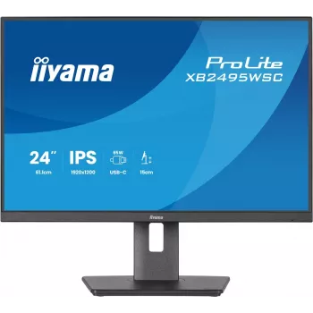 IIYAMA ProLite XB2495WSC-B1 24.1 collu WUXGA IPS 100Hz monitors ar USB-C hub, augstuma regulēšanu, VESA, skaļruņiem