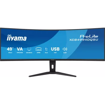 IIYAMA ProLite XCB4994DQSU-B1 49 collu Super-Ultrawide izliekts VA monitors Dual QHD 120Hz HDR400 USB-C centrmezgls skaļruņi augstuma regulēšana