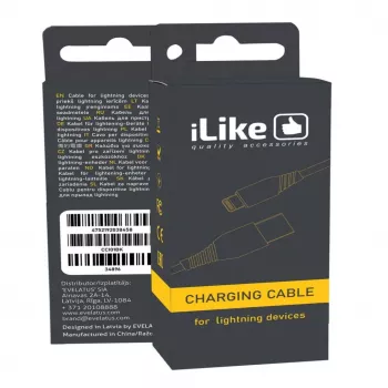 iLike uzlādes kabelis Lightning ierīcēm CCI01 Melns