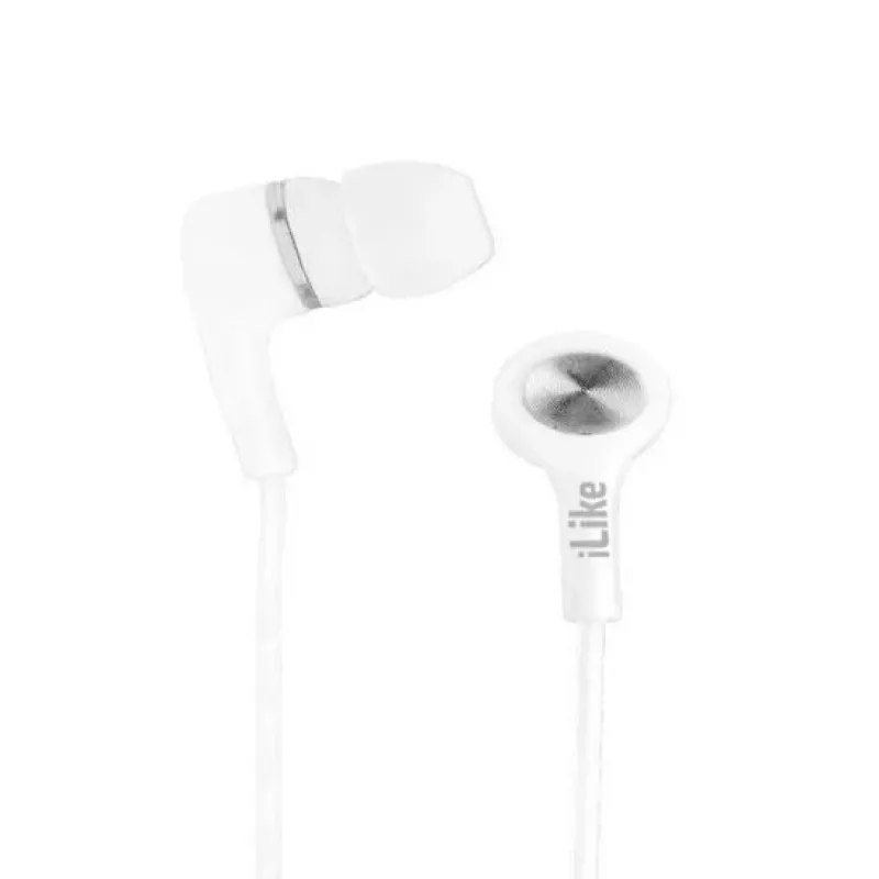 iLike IEA01WH Vadu Iekšauss Austiņas ar Mikrofonu un Pulti, 3,5mm Ligzda, Balta